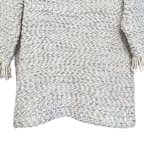 Ali Miles Cowl Neck Textured Sweater Womens PM Fringe Accents Soft Chic Modern - Picture 3 of 11